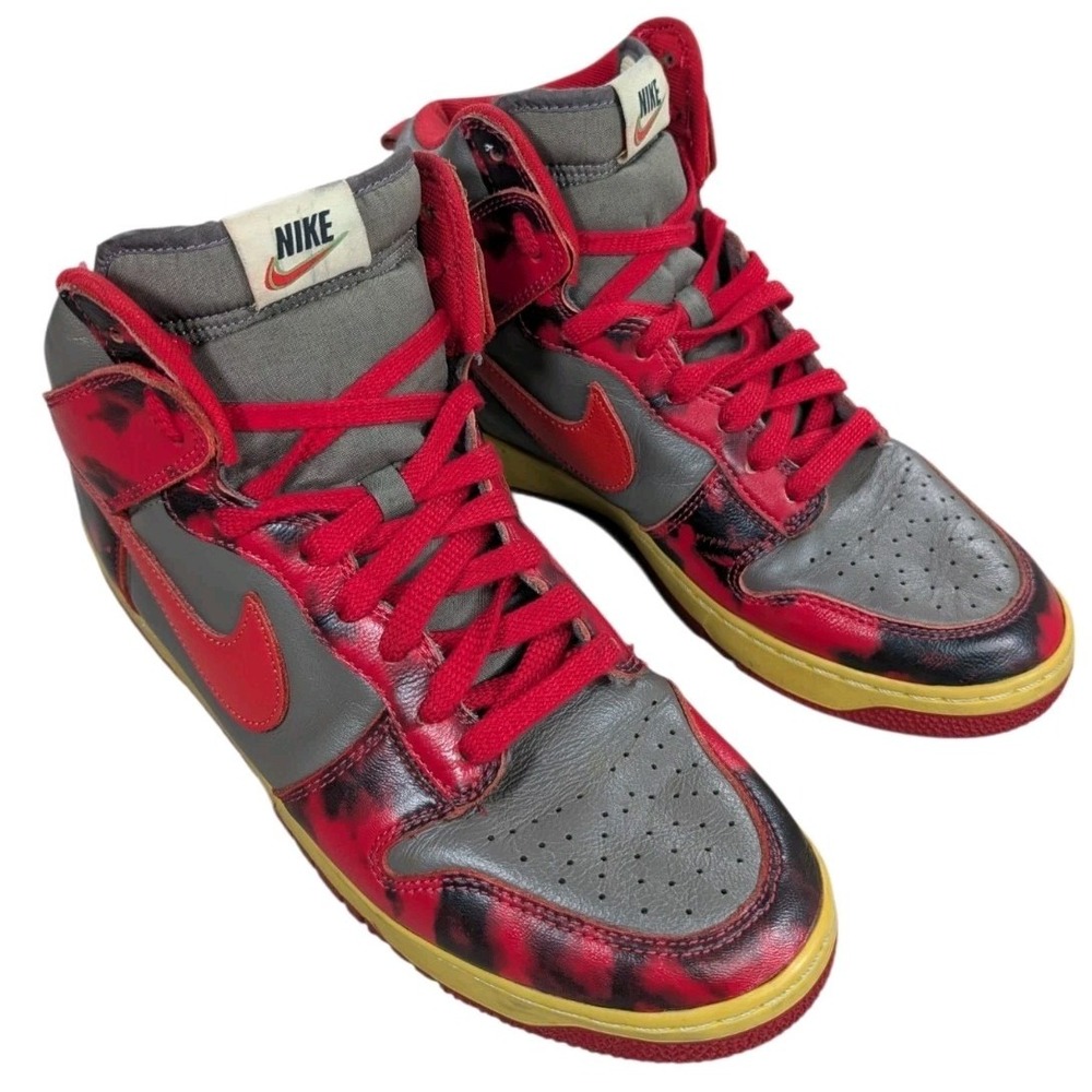 Nike Dunk High 1985 SP Red Acid Wash Mens 10.5 DD9404-600 University Red